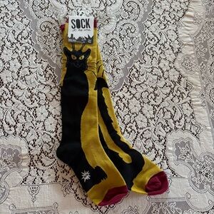 NWT black cat socks